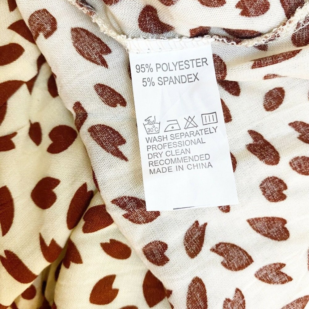 Coeur De Vague Women Ivory Casual Tie Neck Halter High Neck Printed Dress L - Picture 7 of 10